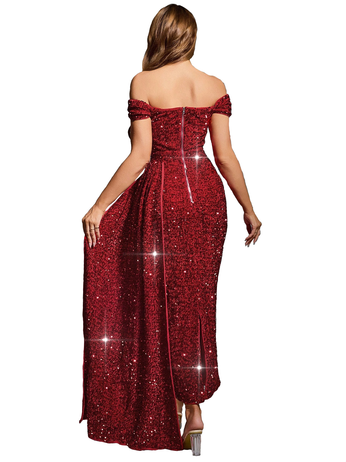 Women's Gender Sequins Design Elegant, Sexy Style Wholesale Women's Elegant Sexy Sequins Solid Color Banquet Evening Party Cocktail Party Tube Top Sleeveless Party Dress