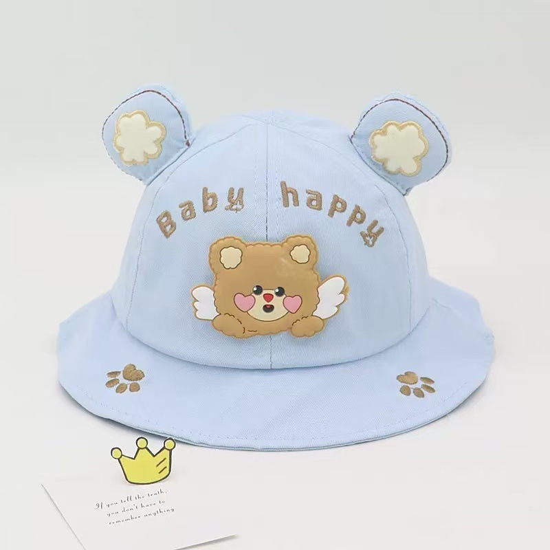 2025 nuevo sombrero de pescador de oso de primavera y otoño lindo niño niña todo fósforo sombra bebé sombrero para el sol estilo fino de verano