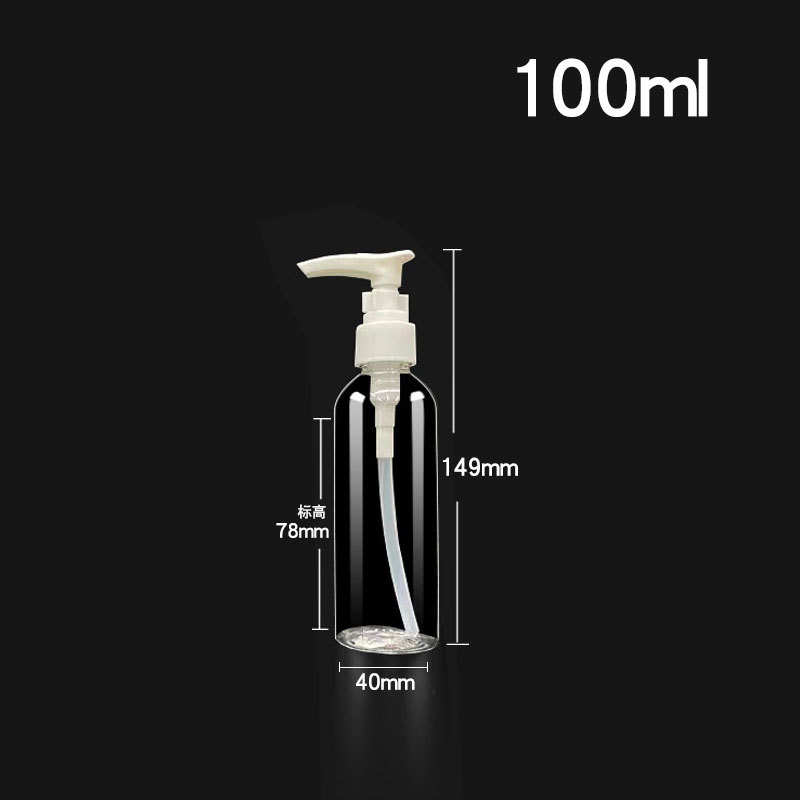 Botella de la bomba transparente para mascotas Botella de la prensa de la loción Botella de plástico transparente PET clip de la botella de la bomba de pico de pato botella dividida