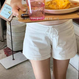 不退换2025夏季新款韩国东大门八奶气质显瘦纯色显瘦系带短裤热裤