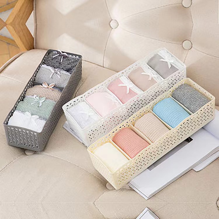 Plastic Stackable Drawer Small Objects Fit Box Five-Plaid Underwear Socks Storage Box Storage Box
