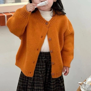 女童毛衣秋冬季新款儿童洋气针织开衫外套宝宝百搭上衣潮0138A321