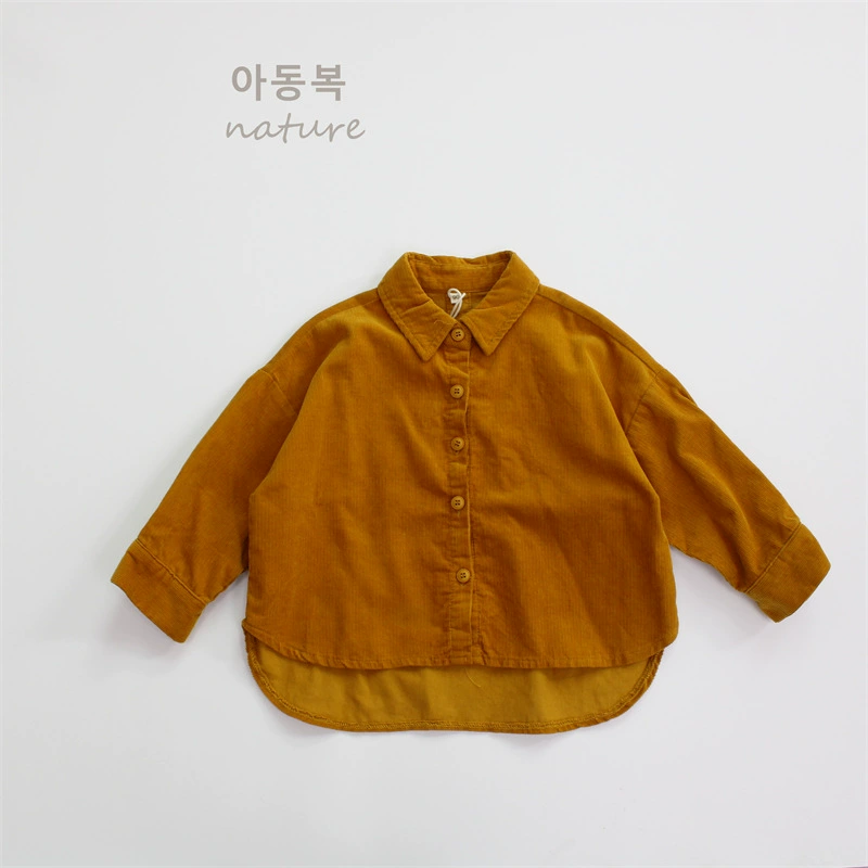 Spring children's corduroy shirt for boys, wholesale