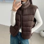 立领秋冬无袖新款女外套