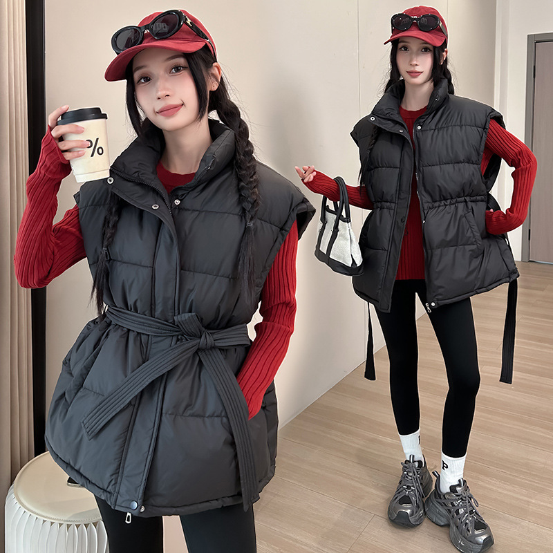 收腰棉马甲女2025新品韩版立领外穿小香风棉服背心坎肩外套潮马夹|undefined