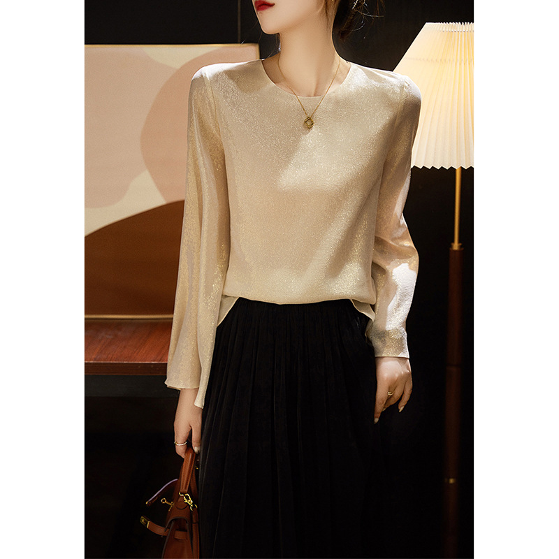 F9679 3600K ÁO SƠ MI NỮ HANTDC DÀI TAY THỜI TRANG NỮ LỤA TƠ TẰM G06 SẢN PHẨM MỚI