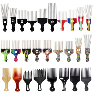 Factory wholesale men's oil comb big back comb steel needle comb hair comb stainless steel wide tooth comb shape comb