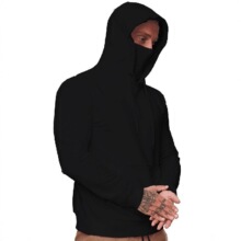 跨境运动服男士卫衣连帽长袖T恤使命召唤面罩嘻哈款加厚连帽卫衣