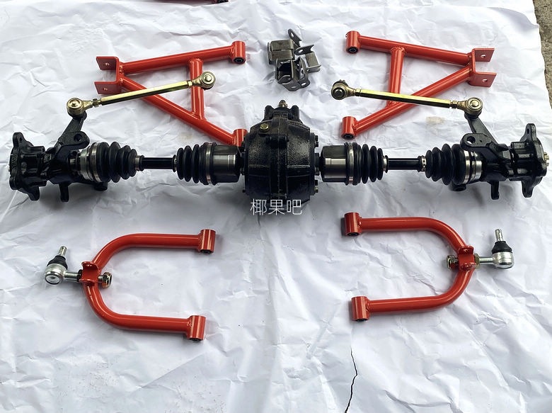 Modified kart accessories, ATV four-wheel drive front and rear independent suspension kit, gear box, rocker arm, horn flange, brake