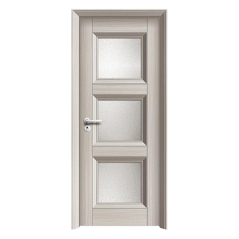 Suministro directo de fábrica baño inodoro mudo conjunto completo Puerta Oficina Luz de lujo simple compuesto de madera maciza antirrobo puerta de cristal de carbono