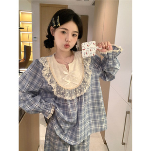Korean Style Sweet Cotton Princess Style Loose Casual Heavy Embroidered Lace Loose Comfortable Home Clothes