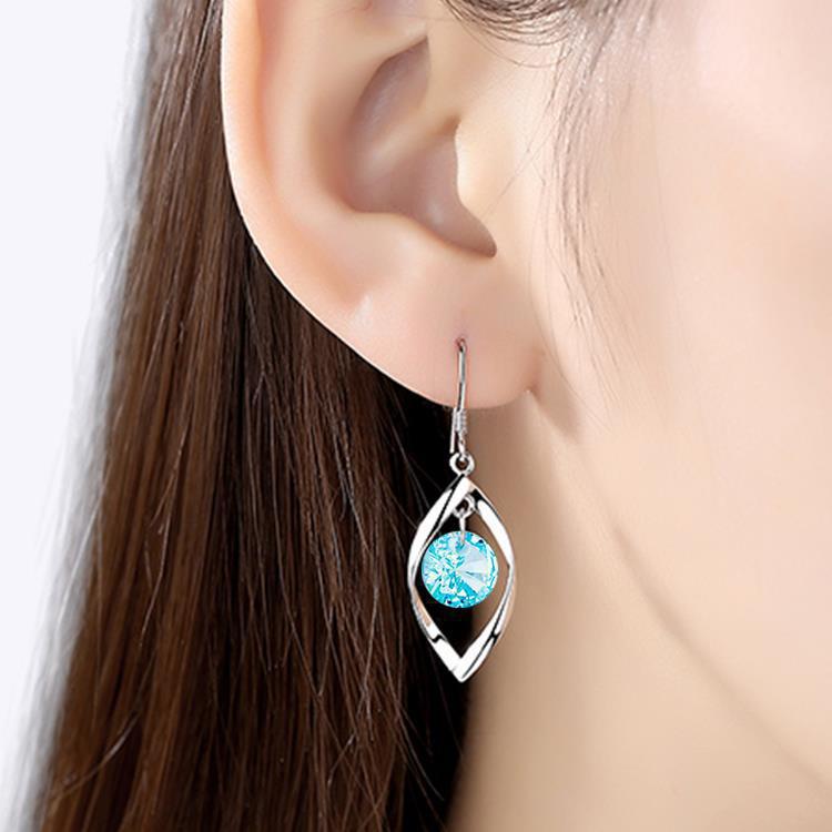 925 Silver New Style Sterling Silver Earrings Women's Earrings Long Elegant Japanese and Korean Style Jane Twist Diamond Earrings Silver Jewelry