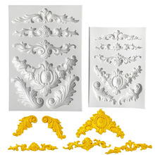 翻糖蛋糕欧式复古浮雕装饰液态硅胶模具蛋糕围边模巧克力烘焙装饰