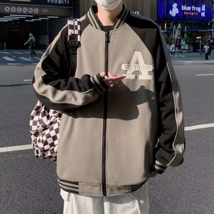 Junior High School Baseball Coat Men's Autumn and Winter 2023 New Loose Casual Hong Kong Style Fashionable Jacket for Boys