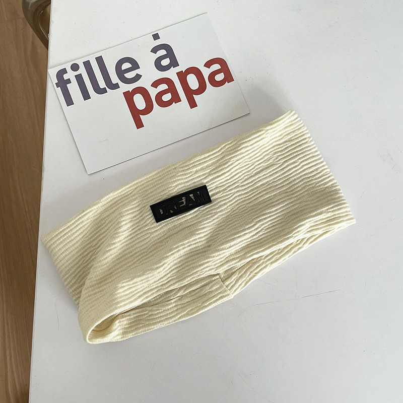 Verano delgado correa de pelo para mujeres suave y cómodo estilo coreano inins viento amplio borde lavar la cara correa de pelo letras sólidas adornos para el pelo