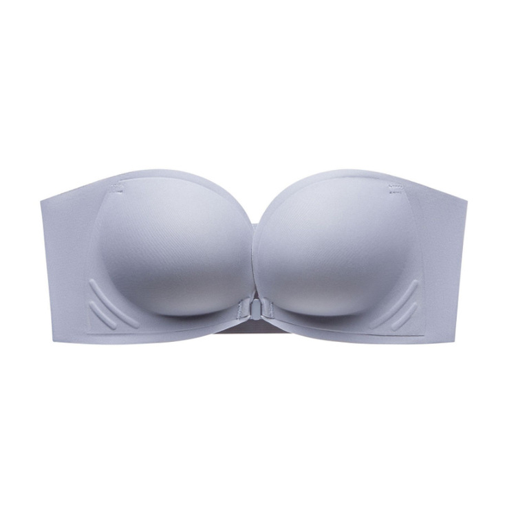 Ropa interior sin tirantes de verano Fishbone antideslizante hebilla frontal sin costuras soporte suave pequeño pecho empuja hacia arriba la belleza hacia atrás sujetador 501