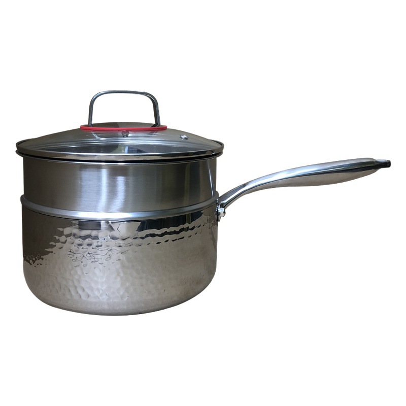 316 de acero inoxidable martillo patrón Snow sartén sopa olla hogar freír no recubierto antiadherente pan suplemento alimenticio olla cocinar fideos pequeña olla de leche