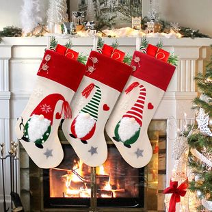 Cross-border New Christmas Decoration Christmas Stocking Faceless Claus Christmas Gift Bag Candy Bag Home Decoration Supplies