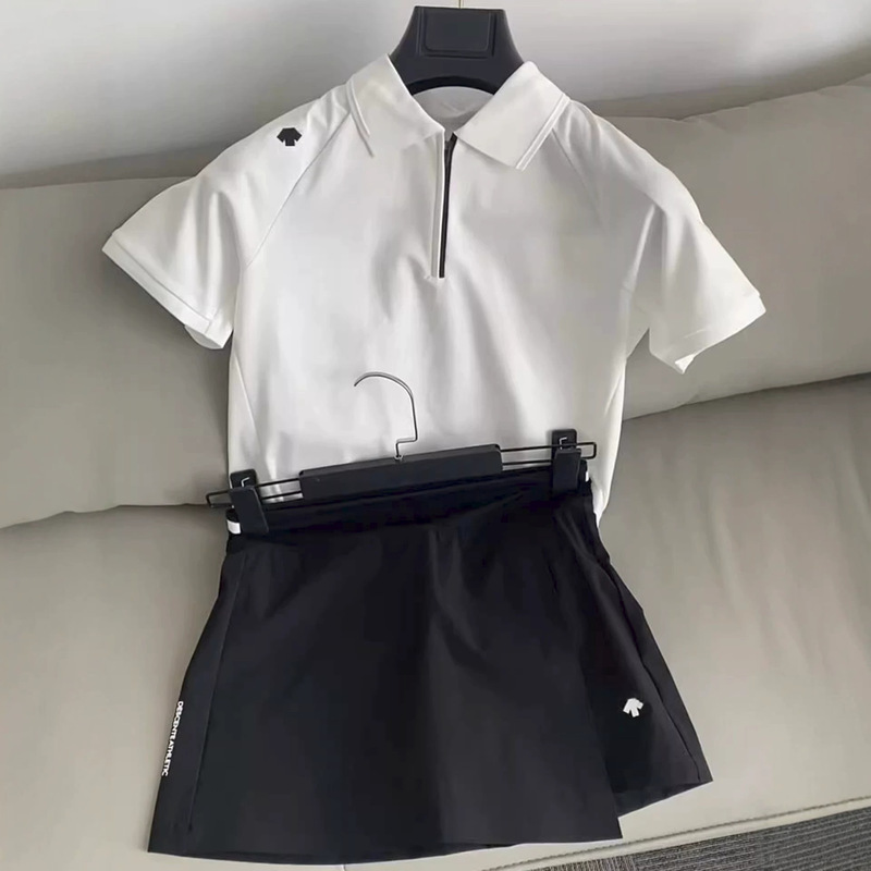 Spring and Summer Korean Style Short-Sleeved Short Skirt Sports Suit for Women, Summer Slimming Casual Versatile Two-Piece Set for Petite Women