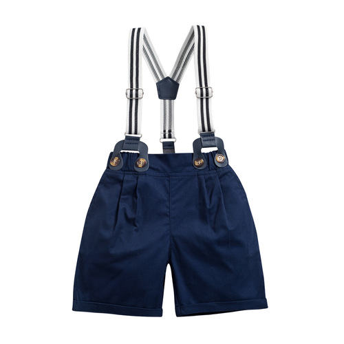 Cross-border Baby Boy Gentleman Suit New Summer Infant Toddler Romper Clothes Bow Tie Strap Four-piece Set Dropshipping