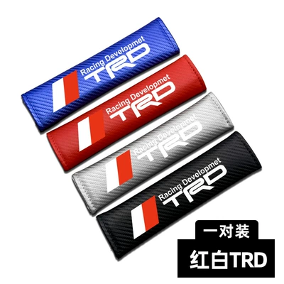 Seat belt shoulder pad Pad, Seat Belt Protector, Decorative - red-and-white-trd-a-pair