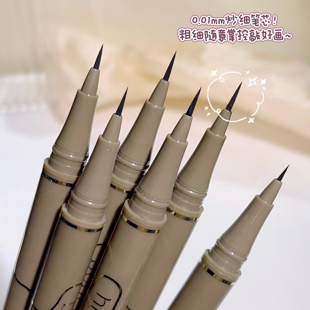 Slim Eyeliner Liquid Pen Rubber Pen Waterproof Quick-drying Easy-to-color Easy-to-faint Fine Head Eyeliner Color Student Beginner