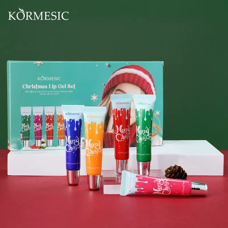KORMESIC圣诞润唇啫喱套盒lip balm唇膏唇部精华跨境外贸现货批发