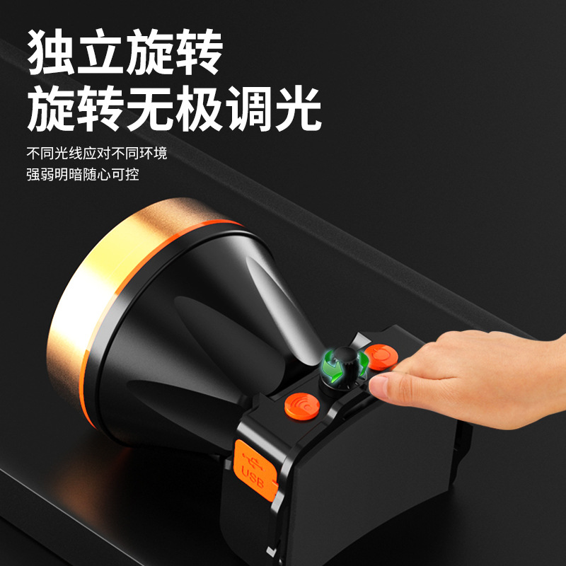 Cabeza montada Faro Pesca fábrica al por mayor LED fuerte luz de largo alcance faro al aire libre camping faro recargable