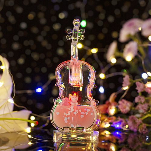 Creative astronaut violin with light into oil oil drop cartoon floating children quicksand toy desktop decoration ornaments
