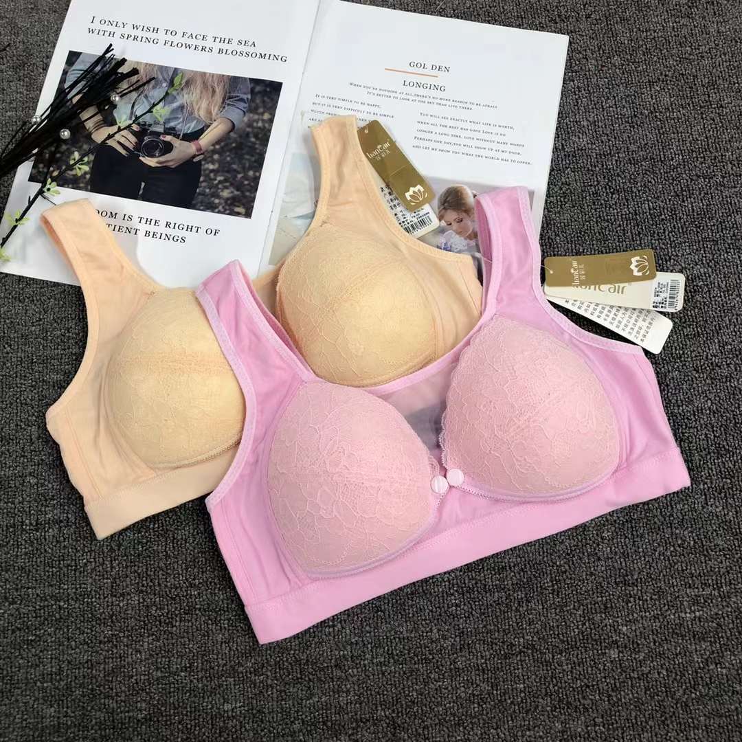 La hebilla delantera de las mujeres embarazadas sujetador de enfermería sin costuras de enfermería empuja hacia arriba anti-flacidez sujetador de taza grande ropa interior de enfermería taza delgada