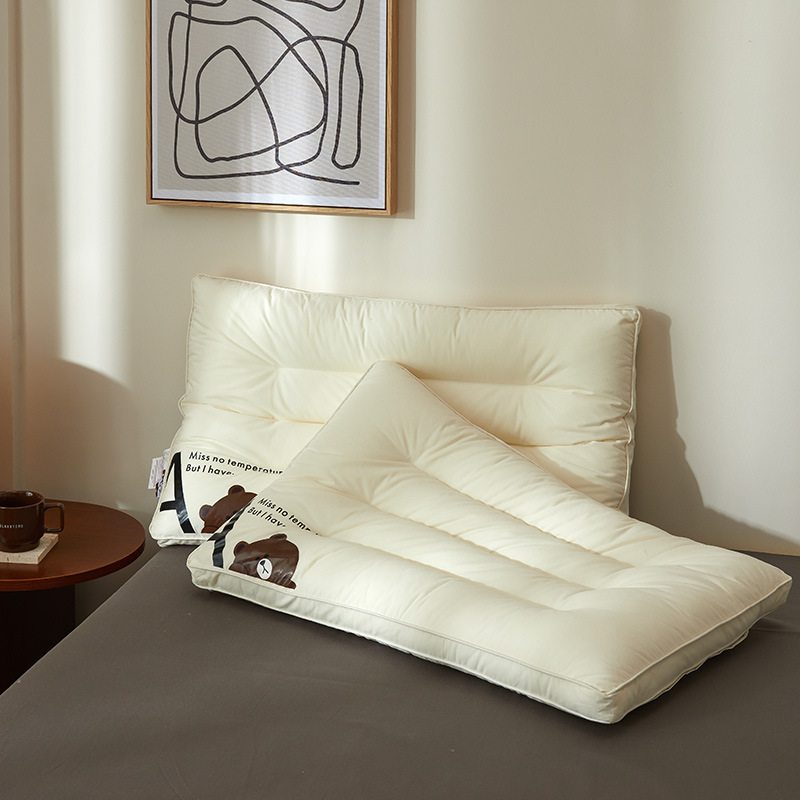 Class a Little Bear Maternal and Infant-Grade Low Pillow, All-Cotton Pillow Core, Children's Home Use, Comfortable Sleep, Cervical Spine Protection, Student and Adult Fashion Class a Little Bear Maternal and Infant-Grade Low Pillow, All-Cotton Pillow Core, Children's Home Use, Comfortable Sleep, Cervical Spine Protection, Student and Adult Fashion