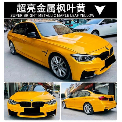 Gt Silver Gray Matte Black Auto Color Change Film - pet-metal-maple-leaf-yellow-152-17m-roll