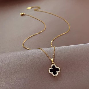 18k Gold Plated Entry Luxury Four-leaf Clover Necklace Women's 2025 New Arch Chain Niche Design High-end Fashion Jewelry