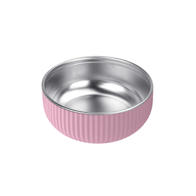 Venta directa de fábrica, vajilla infantil de silicona y acero inoxidable, juego de vajilla creativo de acero inoxidable, tazón de silicona infantil.