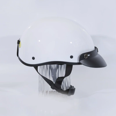 Motosiklet kaskı (dəbilqə) Universal National Standard Half Helmet - bright-white-c-001
