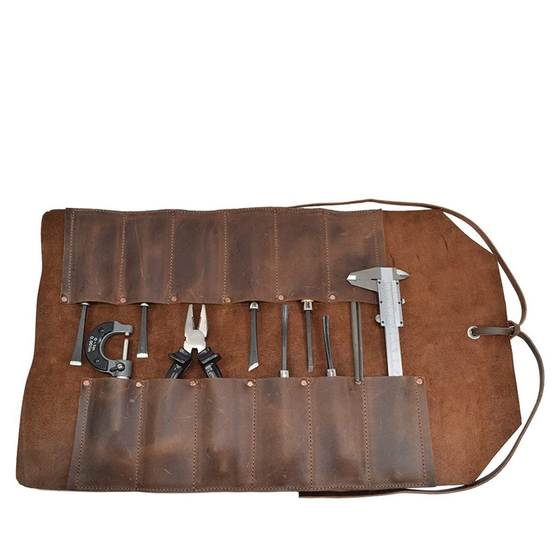木工工具收纳包 车间维修工具皮革卷包 现货批发定制