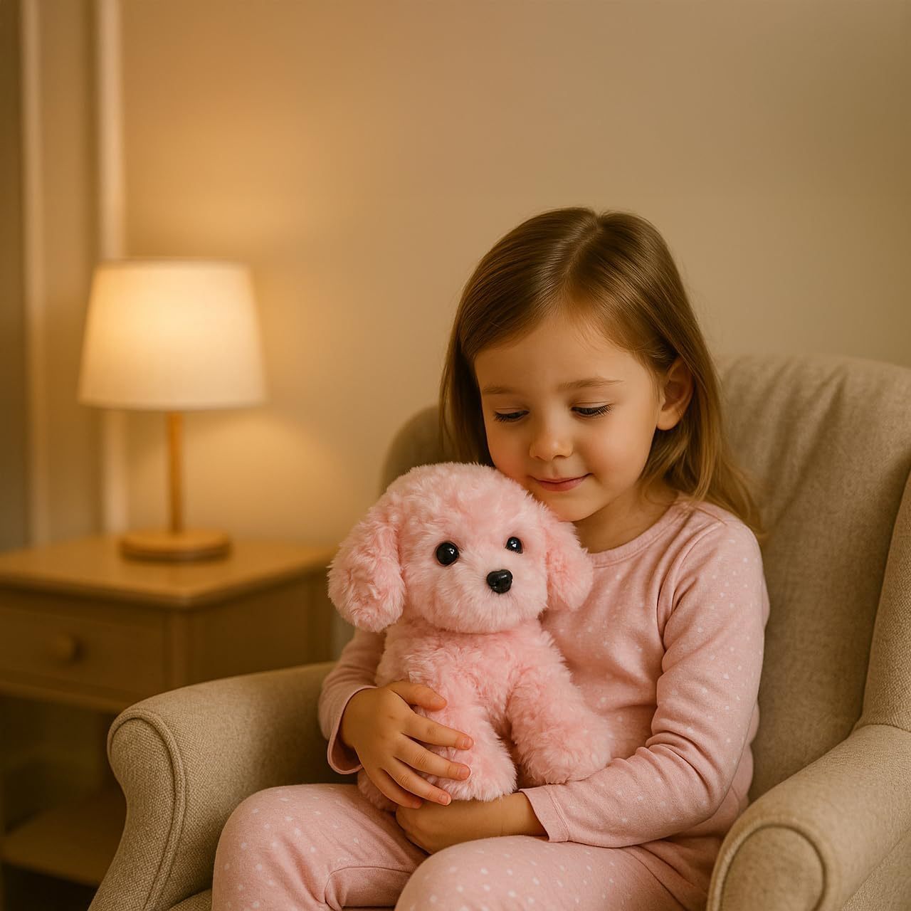 Caricatura personalizada rosa lindo juguete de peluche para perros tibia muñeca mascota logotipo personalizado regalo tranquilizador image 5