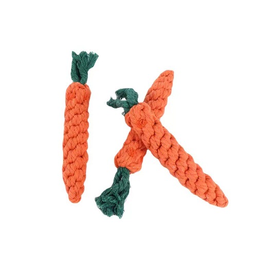 Carrot Dog Chew Rope Pet Toy Dog Durable Woven Cotton Rope Pet Chewing Rope Knot Cross-border Wholesale