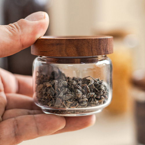 6cm diameter small glass storage jar tea jar coffee bean sealed jar kitchen condiment and grain storage jar