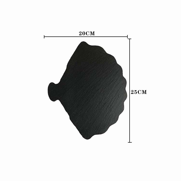 Placa de estilo europeo negro roca Placa de sushi plato de postre restaurante occidental plato de barbacoa plato japonés creativo plato de carne