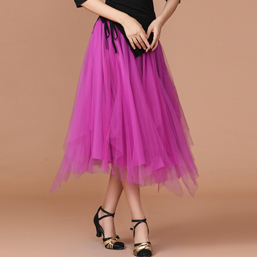 Square Dance Skirt Dancing Costume Dance Skirt Long Dress Sheer Skirt Dance Wear Women Summer Casual Skirt