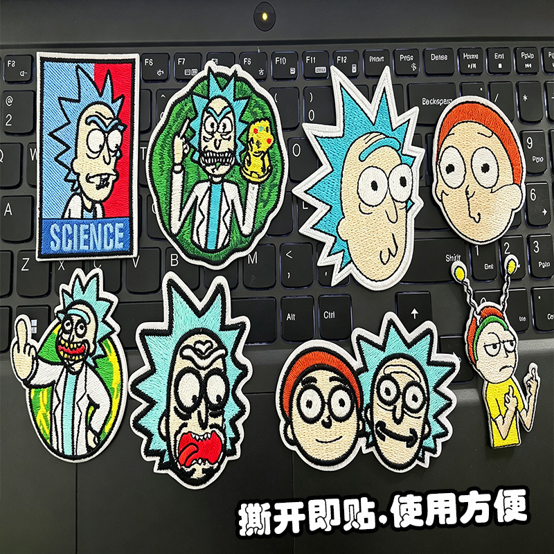 Self-Adhesive Iron-On Rick and Morty Cartoon Embroidered Patch Pattern for Clothing Fabric Decoration and Hole Repair Self-Adhesive Iron-On Rick and Morty Cartoon Embroidered Patch Pattern for Clothing Fabric Decoration and Hole Repair