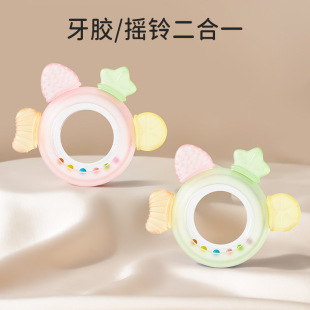 Baby Rattle Fruit Baby Teether Molar Stick Baby Soothing Chewing Toy Anti-Eating Hand Artifact Hand Bell