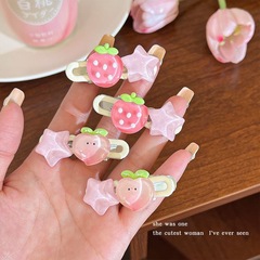 甘い妹のヘアピンの心のゼリーの少女の前髪insのかわいいサイドクリップの蜜桃のヘアクリップのイチゴのアヒルの口の頭飾り