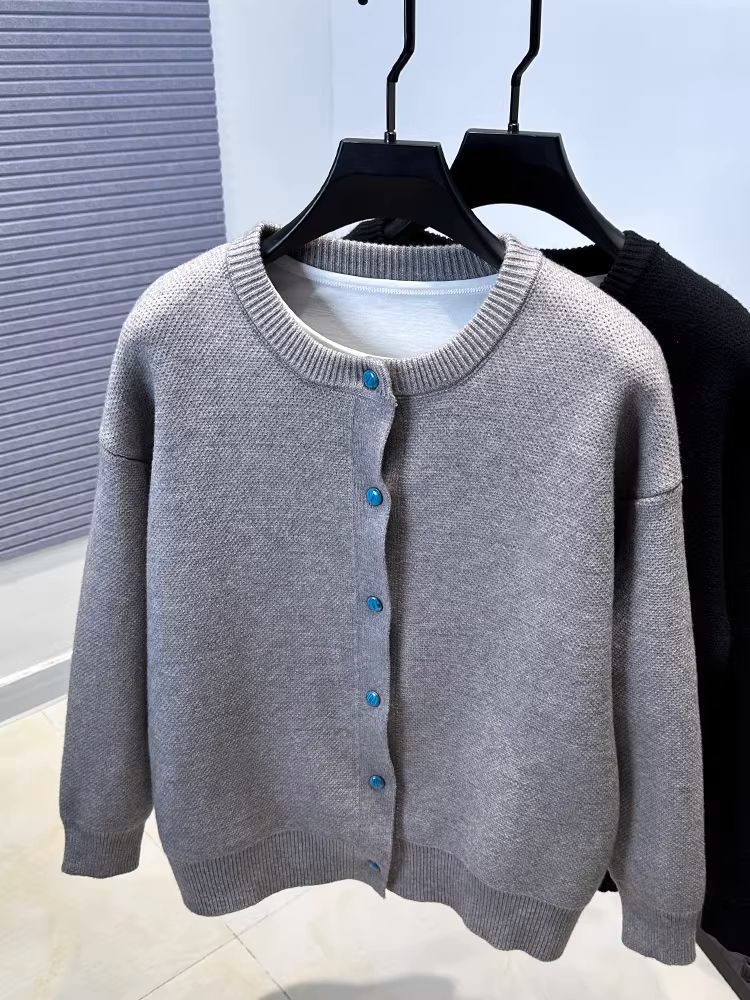 Herren Cardigan In Türkis Gestrickter Strickpullover Mit Knöpfen_voghion.com