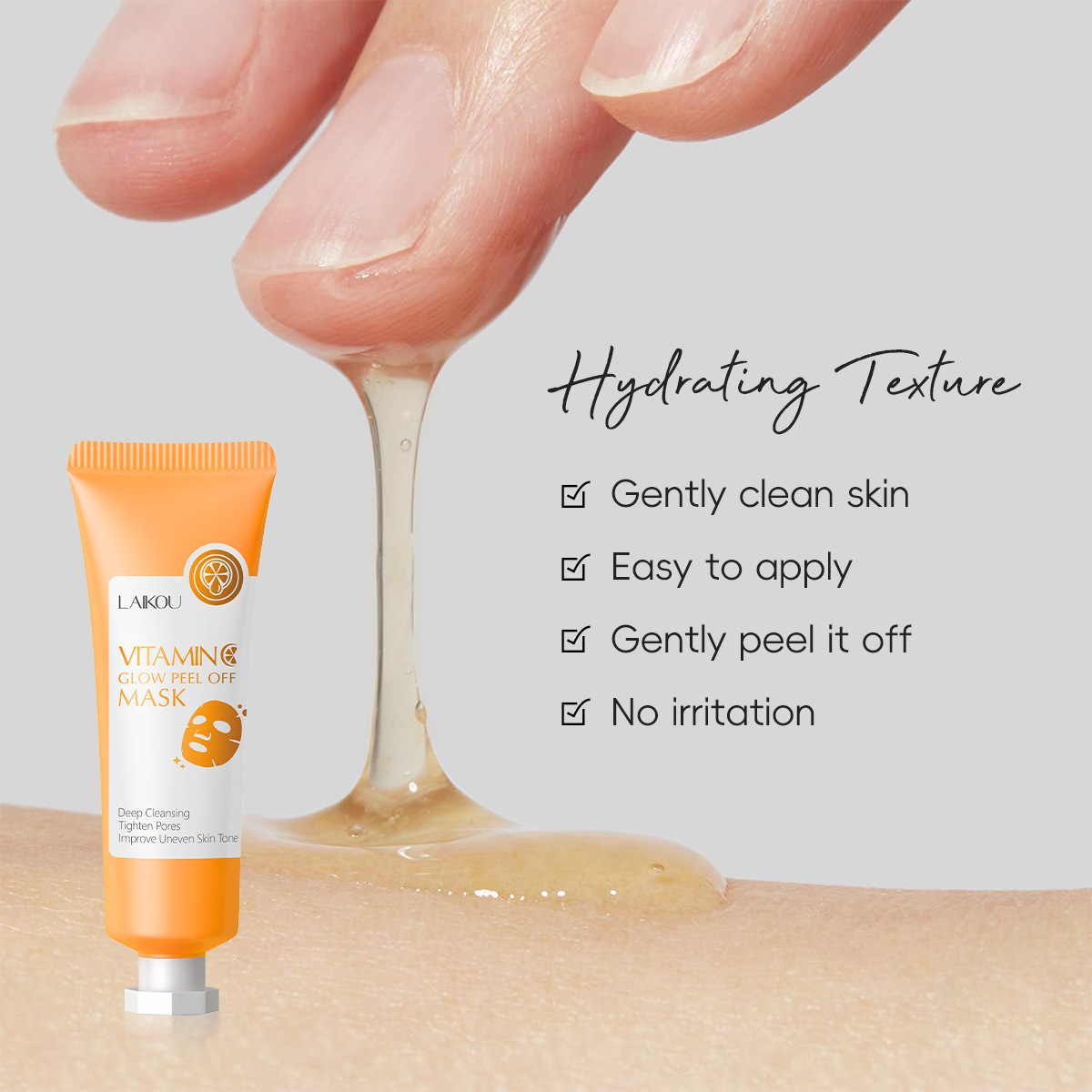 Cross-border LAIKOU Vitamin c peel-off Mask 50g(Tube) for pore cleansing, fda cosmetics manufacturer, in English stock undefined
