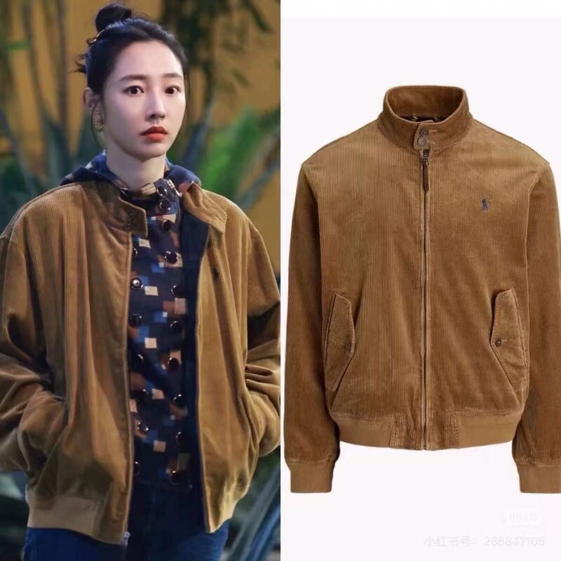 Cross-Border Foreign Trade Spring and Autumn Old Money Style Rl Pony Embroidered Corduroy Jacket Unisex Outerwear Old Cadre Style Harrington