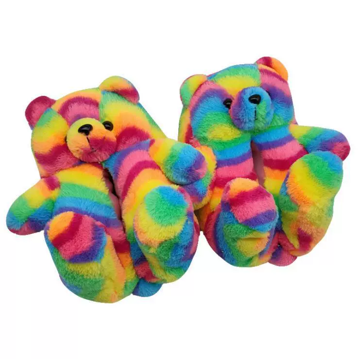 Cross -border Teddy Bear Slippers Teddy Bear Slipper Floor House Plush Deep Cotton Warm Shoes