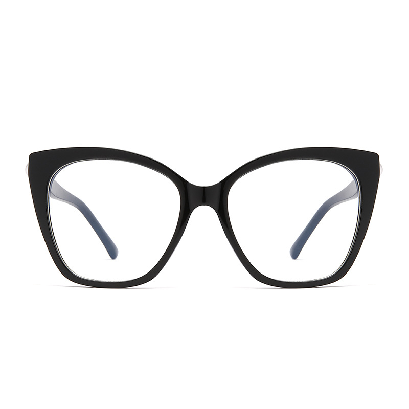 Gafas anti-luz azul de alta gama de estilo europeo y americano, marco de ojo de gato, lente de moda pequeña burguesía, marco de gafas de montura grande, transmisión en vivo