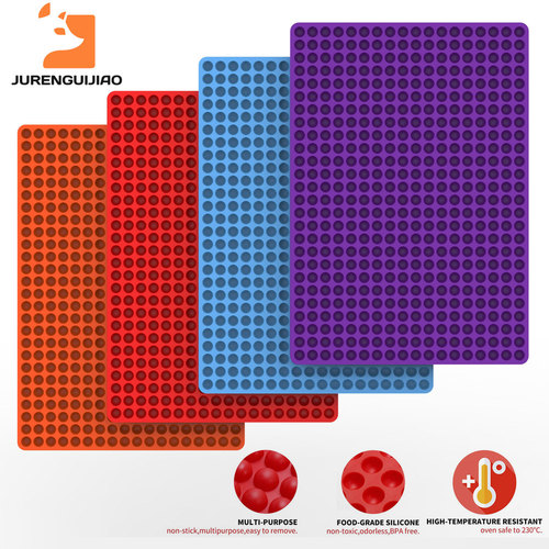 Semi-spherical baking pan mat 468-hole mini dog food silicone baking pan 1.2cm hemispherical dog biscuit baking mold